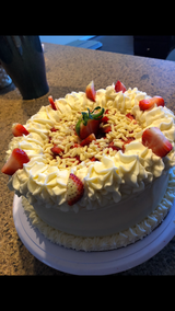 Sultry Supreme Strawberries and Cream Shortcake - 9 inch (Two Layer)